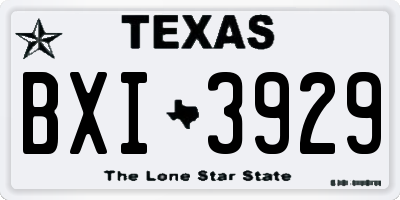 TX license plate BXI3929