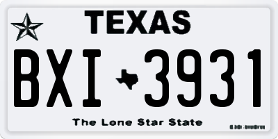 TX license plate BXI3931