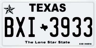 TX license plate BXI3933