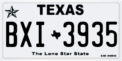 TX license plate BXI3935