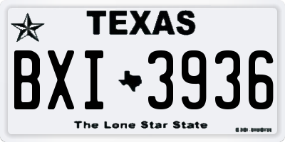 TX license plate BXI3936