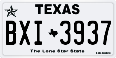 TX license plate BXI3937