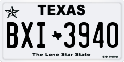 TX license plate BXI3940