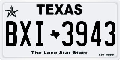 TX license plate BXI3943