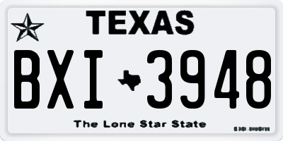 TX license plate BXI3948