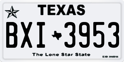 TX license plate BXI3953