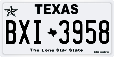 TX license plate BXI3958