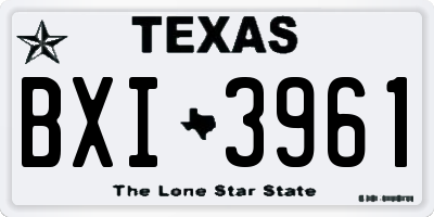 TX license plate BXI3961
