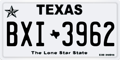 TX license plate BXI3962