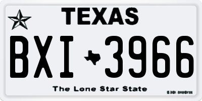 TX license plate BXI3966