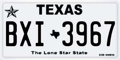 TX license plate BXI3967
