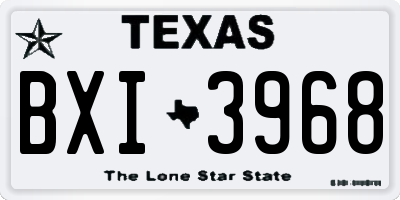 TX license plate BXI3968