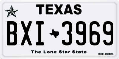 TX license plate BXI3969