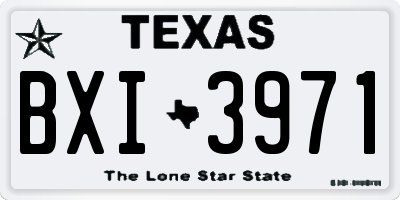 TX license plate BXI3971
