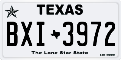 TX license plate BXI3972