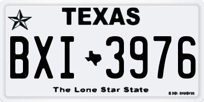 TX license plate BXI3976