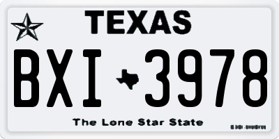 TX license plate BXI3978