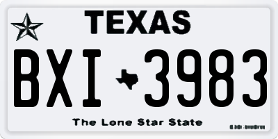 TX license plate BXI3983