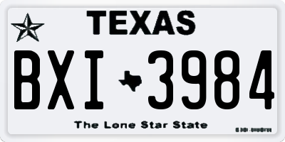 TX license plate BXI3984