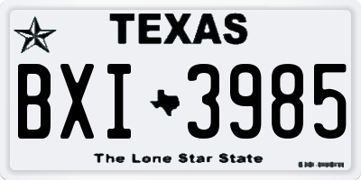 TX license plate BXI3985