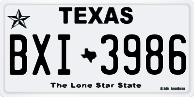 TX license plate BXI3986