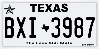 TX license plate BXI3987