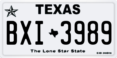TX license plate BXI3989