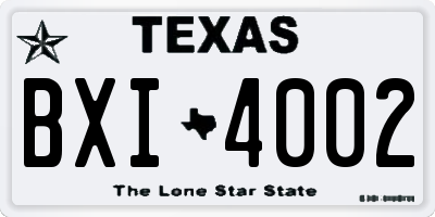 TX license plate BXI4002