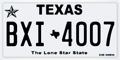 TX license plate BXI4007