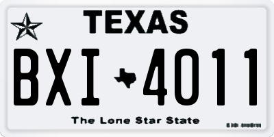 TX license plate BXI4011