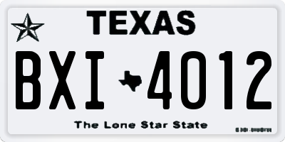TX license plate BXI4012