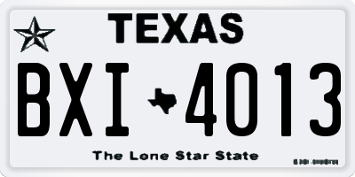 TX license plate BXI4013