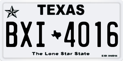 TX license plate BXI4016