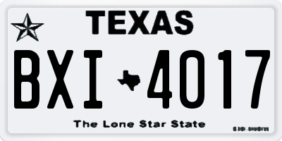 TX license plate BXI4017