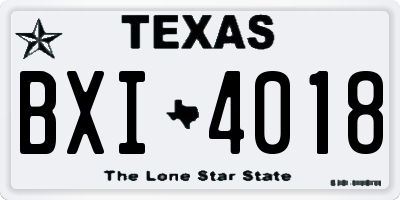 TX license plate BXI4018