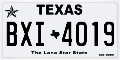 TX license plate BXI4019