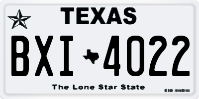 TX license plate BXI4022