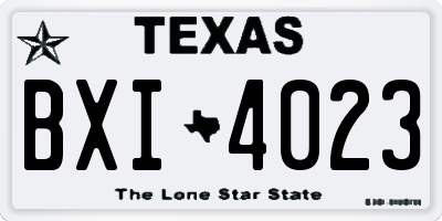TX license plate BXI4023