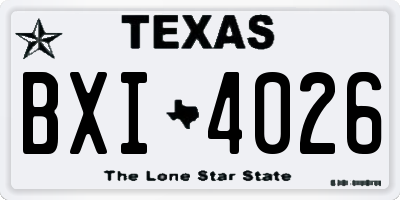 TX license plate BXI4026