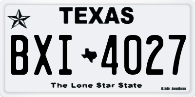 TX license plate BXI4027