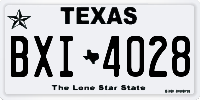 TX license plate BXI4028
