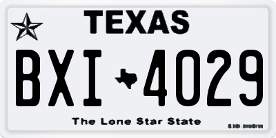 TX license plate BXI4029