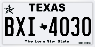 TX license plate BXI4030