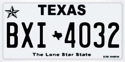 TX license plate BXI4032
