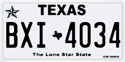 TX license plate BXI4034
