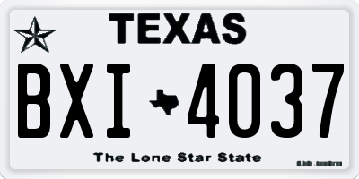 TX license plate BXI4037