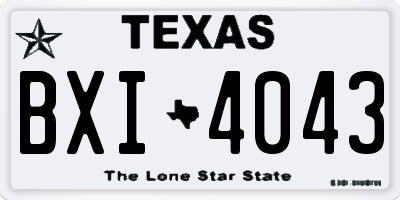 TX license plate BXI4043
