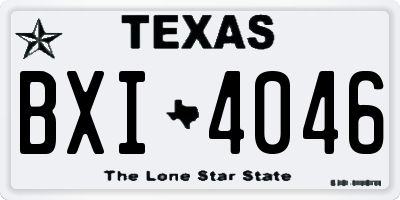 TX license plate BXI4046