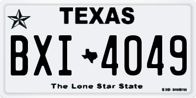 TX license plate BXI4049