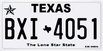 TX license plate BXI4051